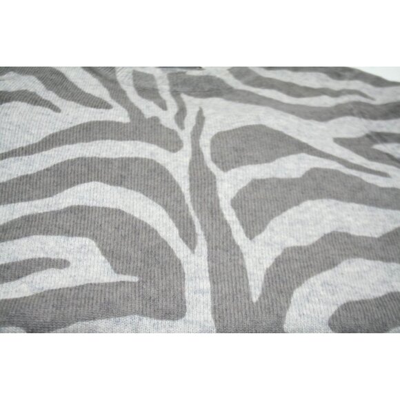 Equipment Cashmere Sweater Womens XS Heather Gray Zebra Animal Print Luxury - Picture 4 of 7